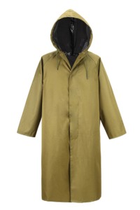 SKRT017 網上訂購連帽過膝雨褸 鈕扣雨褸 設計直筒袖口雨褸 雨褸製服公司  側開雨衣